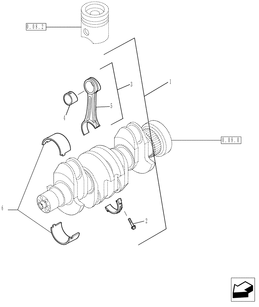 Схема запчастей Case IH P110 - (0.08.1[01]) - CONNECTING ROD (02) - ENGINE