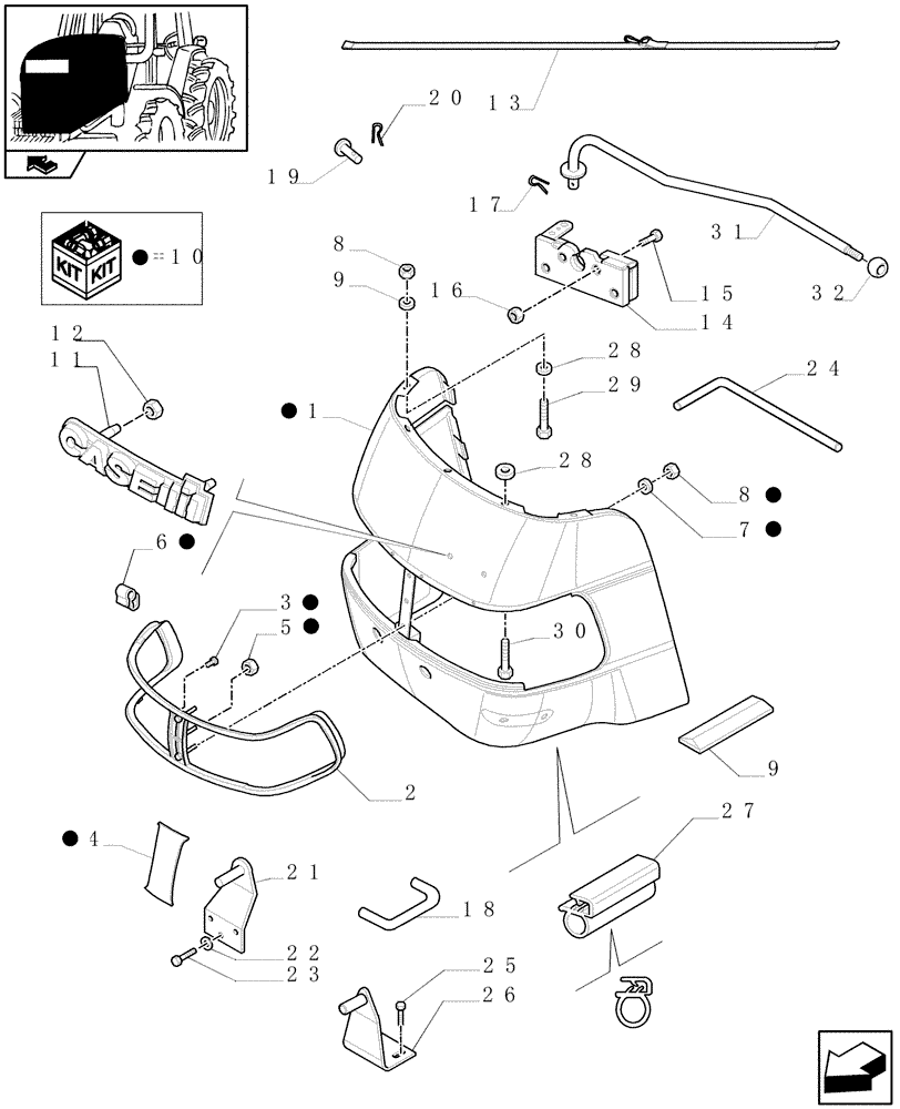 Схема запчастей Case IH PUMA 115 - (1.83.0[02A]) - HOOD - D6650 (08) - SHEET METAL