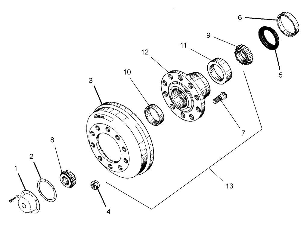 Схема запчастей Case IH 4375 - (04-005) - FRONT AXLE HUB Frame & Suspension