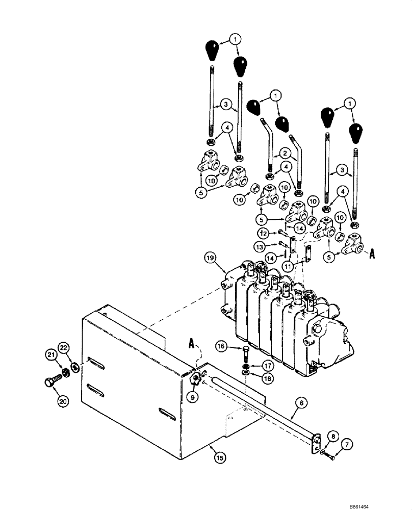 Схема запчастей Case IH 1845C - (09-65) - BACKHOE - CONTROL TOWER, D100XR (NORTH AMERICA), WITH CESSNA VALVE (09) - CHASSIS/ATTACHMENTS