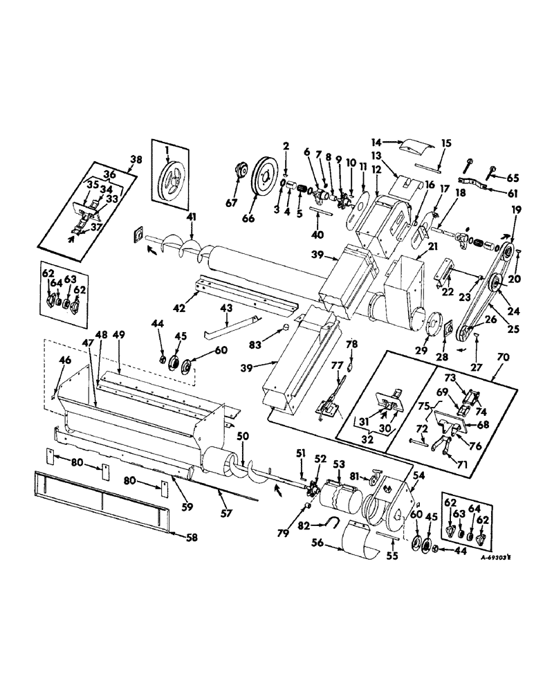 Схема запчастей Case IH 403 - (090) - TAILINGS ELEVATOR AND DRIVE CHAIN FLIGHT, STEEL, SPECIAL (66) - THRESHING