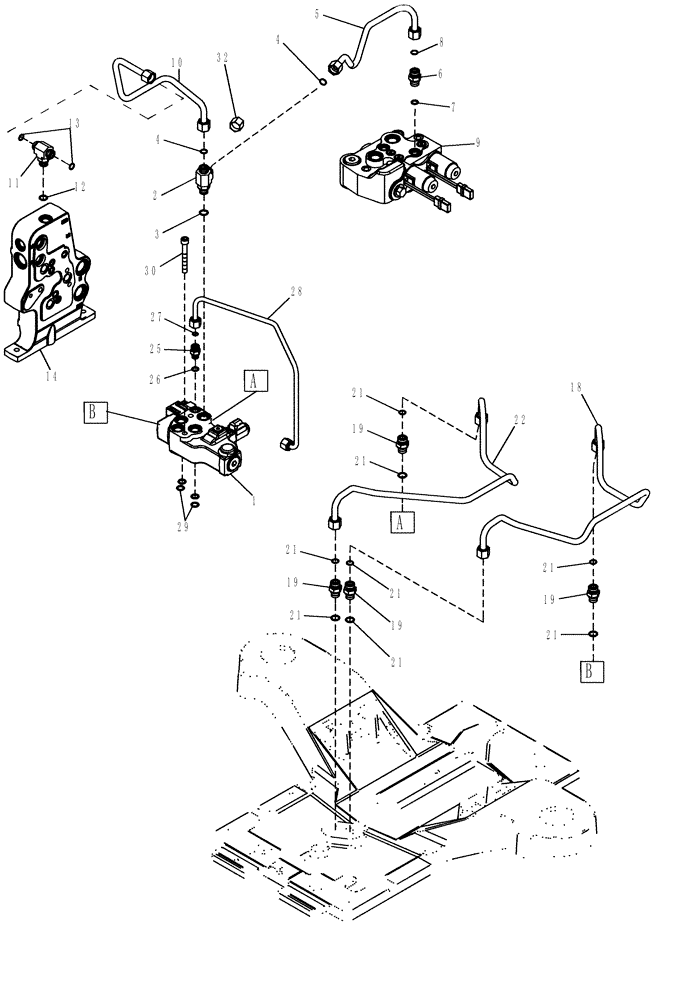 Схема запчастей Case IH MX220 - (08-11) - HYDRAULIC SYSTEM POWER TAKE OFF (08) - HYDRAULICS