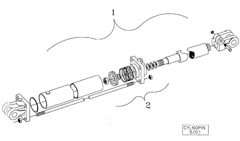 Схема запчастей Case IH 690 - (35.100.07) - DISK DEPTH ADJUST RIGHT HAND CYLINDER ASSEMBLY 429582A1 