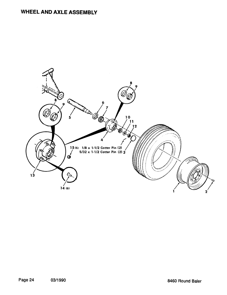 Схема запчастей Case IH 8460 - (024) - WHEEL AND AXLE ASSEMBLY (12) - MAIN FRAME