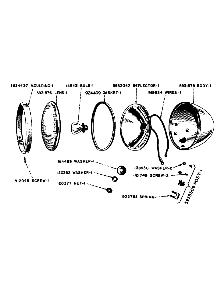 Схема запчастей Case IH SC-SERIES - (034) - O6330AB TRACTOR LAMP PARTS, S, SC, SO (04) - ELECTRICAL SYSTEMS