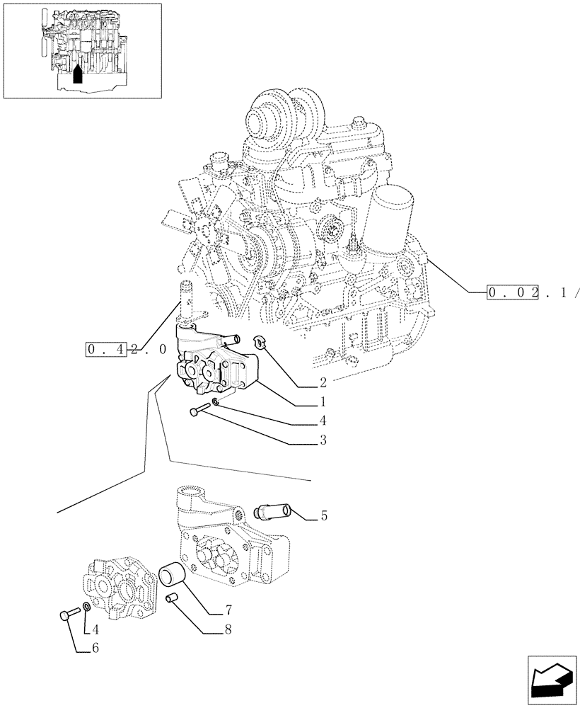 Схема запчастей Case IH JX95 - (0.30.0/03) - OIL PUMP - TIER 2 ENGINE (01) - ENGINE