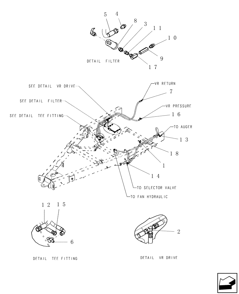 Схема запчастей Case IH ADX3260 - (A.10.A[13]) - ADX3260 MAIN FRAME HYDRAULICS A - Distribution Systems