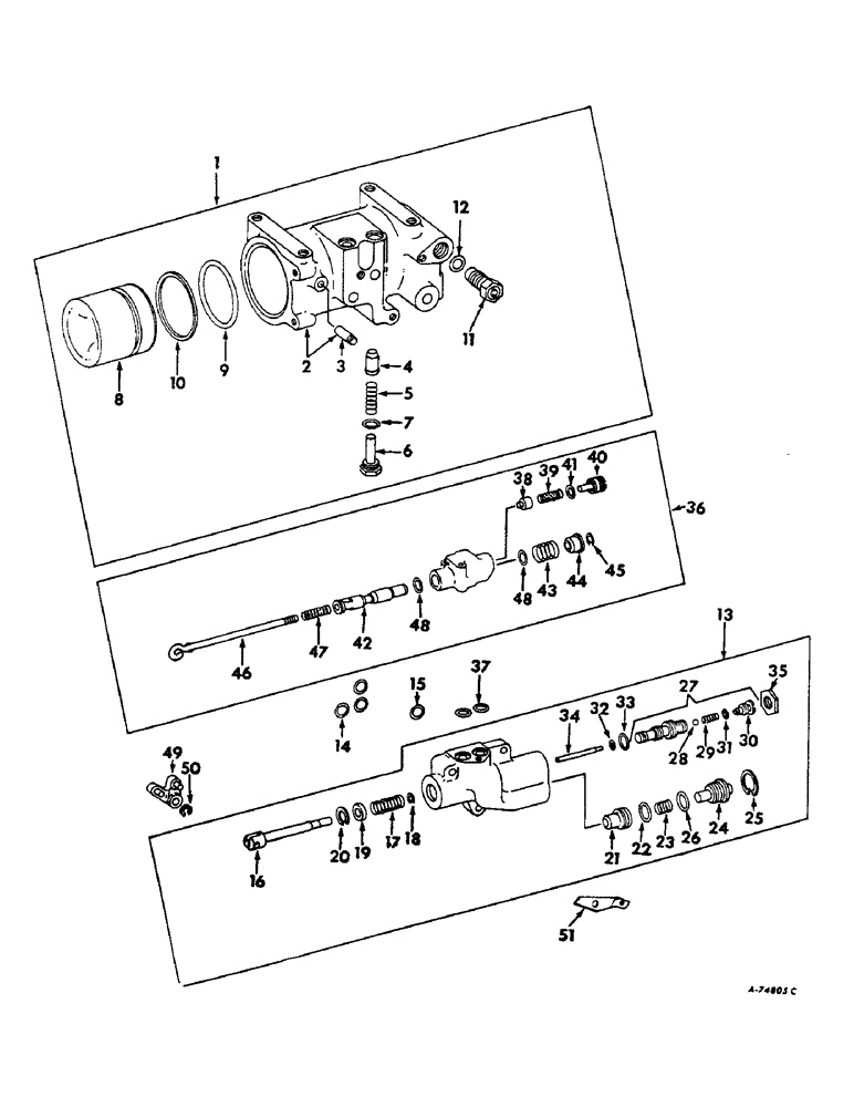 Схема запчастей Case IH 806 - (F-12) - HYDRAULIC SYSTEM, DRAFT CONTROL CYLINDER AND VALVE (07) - HYDRAULIC SYSTEM