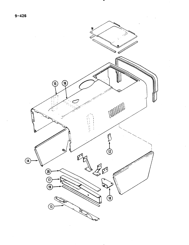 Схема запчастей Case IH 485 - (9-426) - HOOD AND PANELS (CONTD) (09) - CHASSIS/ATTACHMENTS