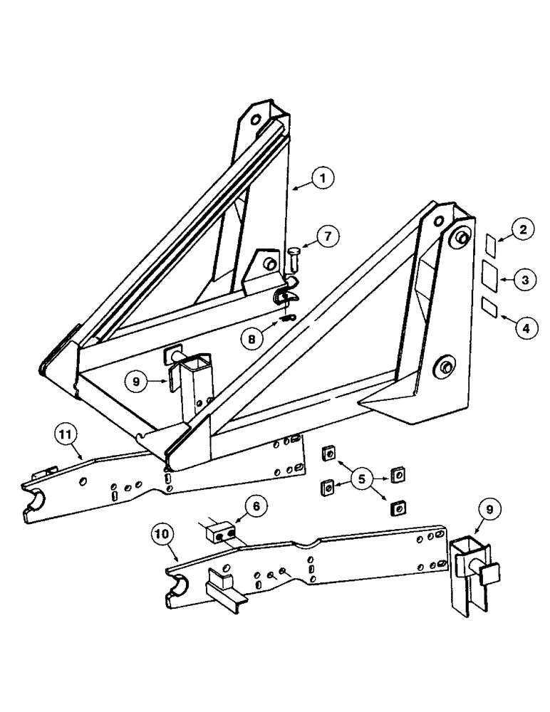 Схема запчастей Case IH 2250 - (2-12) - FRAME AND BRACKETS 