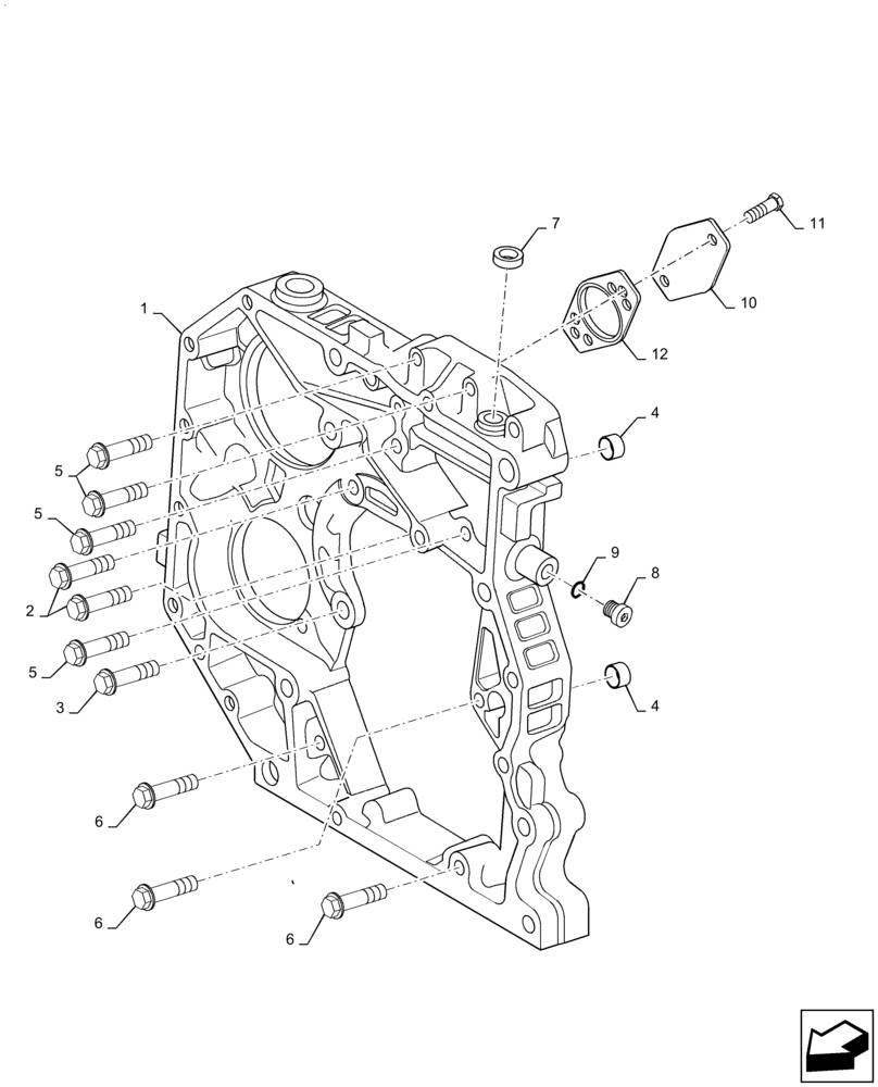 Схема запчастей Case IH MAGNUM 180 - (10.102.02[02]) - REAR GEAR COVER (10) - ENGINE