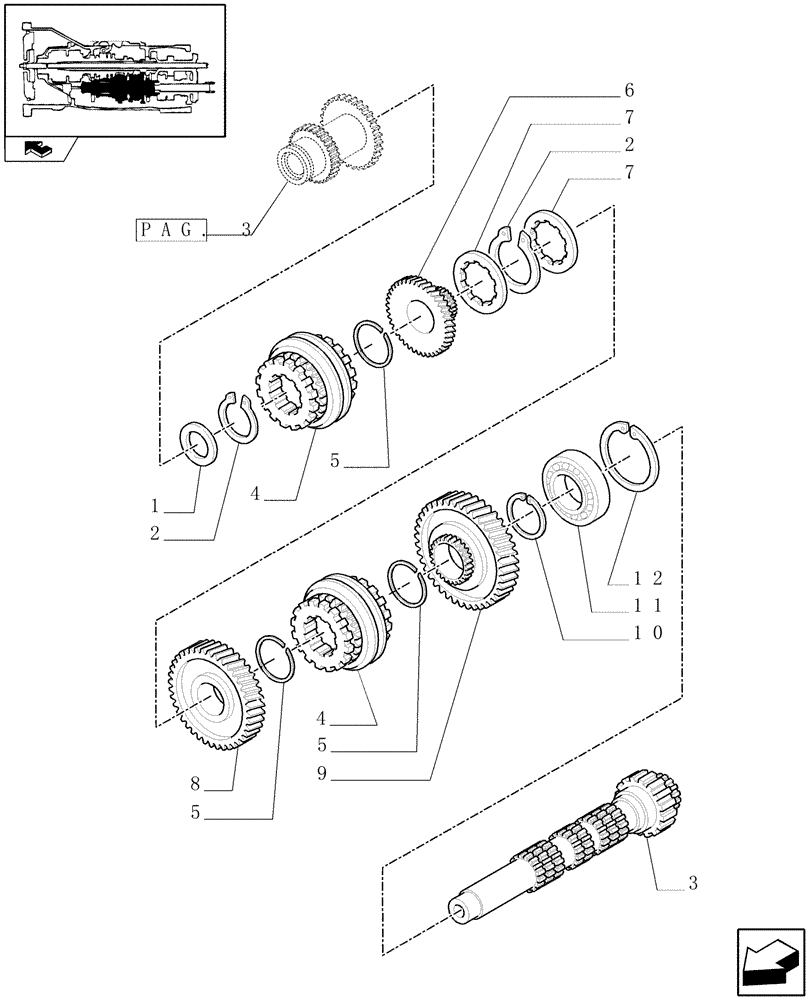 Схема запчастей Case IH FARMALL 65C - (1.28.1[04]) - TRANSMISSION GEARS (03) - TRANSMISSION