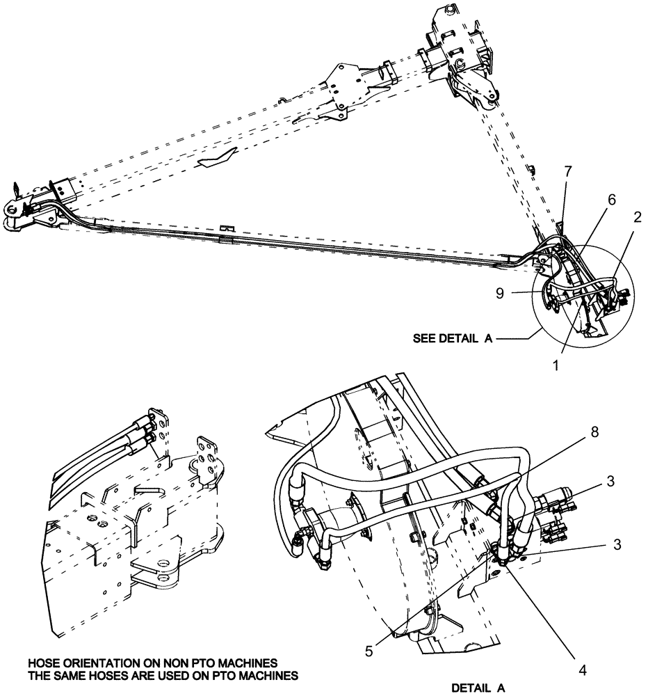 Схема запчастей Case IH 1250 - (35.138.05) - HYDRAULICS - VALVE AND VACUUM FAN HOSE - 16 ROW, AFS (35) - HYDRAULIC SYSTEMS