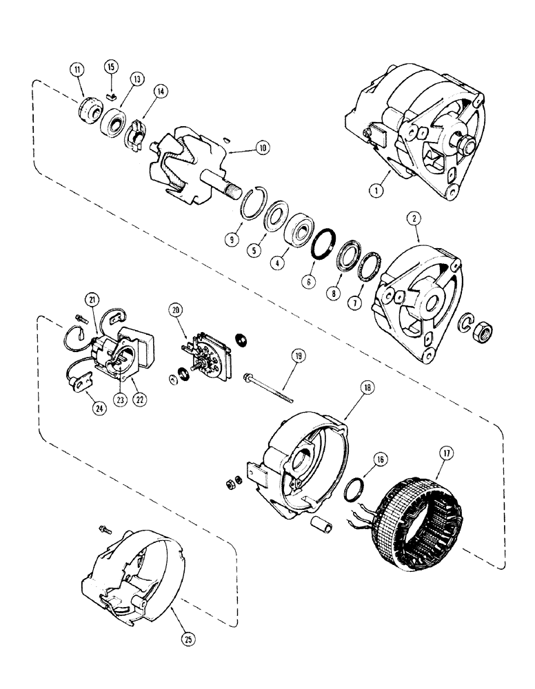 Схема запчастей Case IH 1490 - (S02-1) - K956426 ALTERNATOR, LOW PROFILE, LUCAS NO. 23851 (06) - ELECTRICAL SYSTEMS