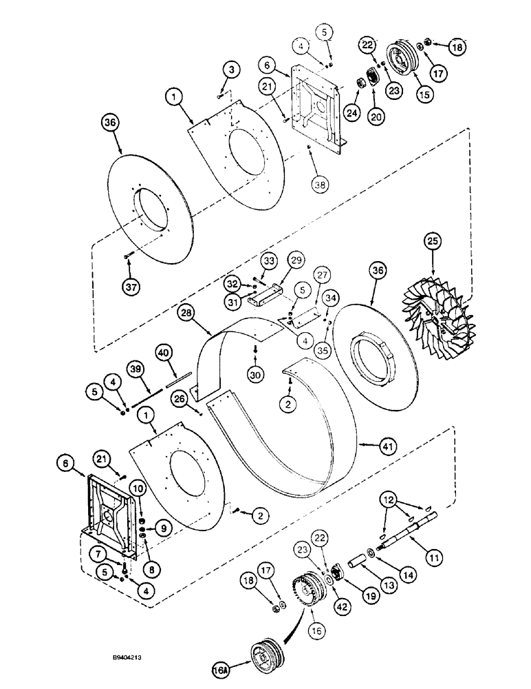 Схема запчастей Case IH 2055 - (9C-14) - REAR FAN (15) - HANDLING SYSTEM