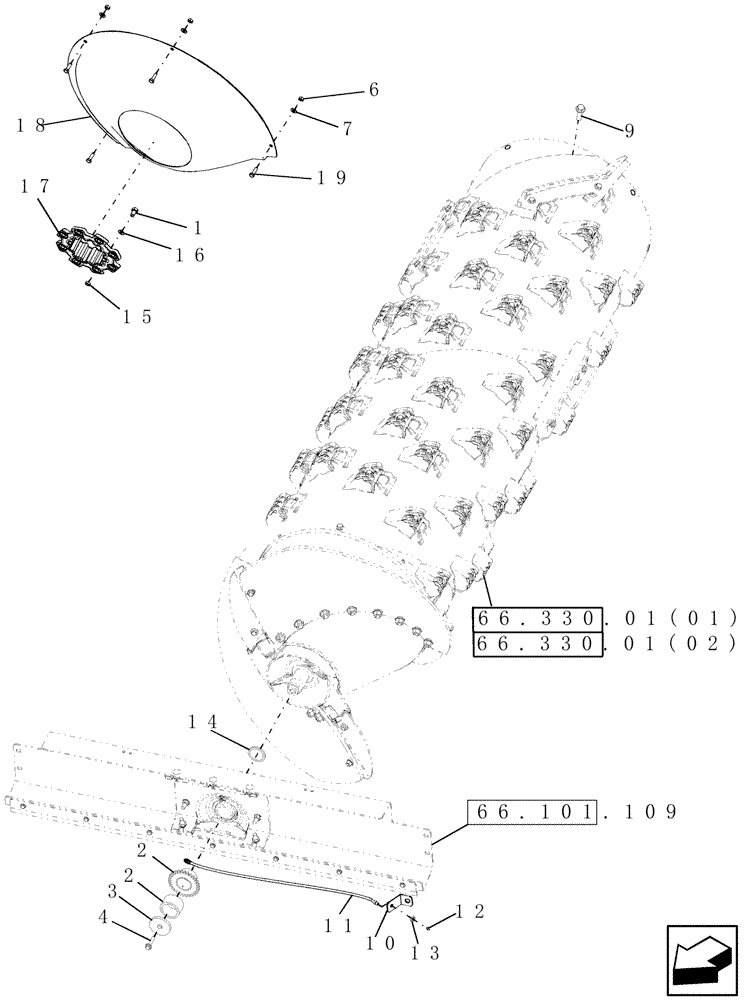 Схема запчастей Case IH 9010 - (66.101.08[02]) - BEARING SUPPORT, ROTOR - 9010 (66) - THRESHING