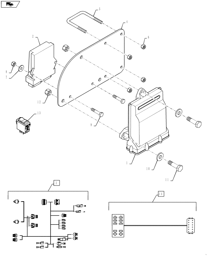 Схема запчастей Case IH 3330 - (55.440.11) - PACKAGE, NODES/HARNESSES, AUTOFOLD PLUS, 120 (55) - ELECTRICAL SYSTEMS