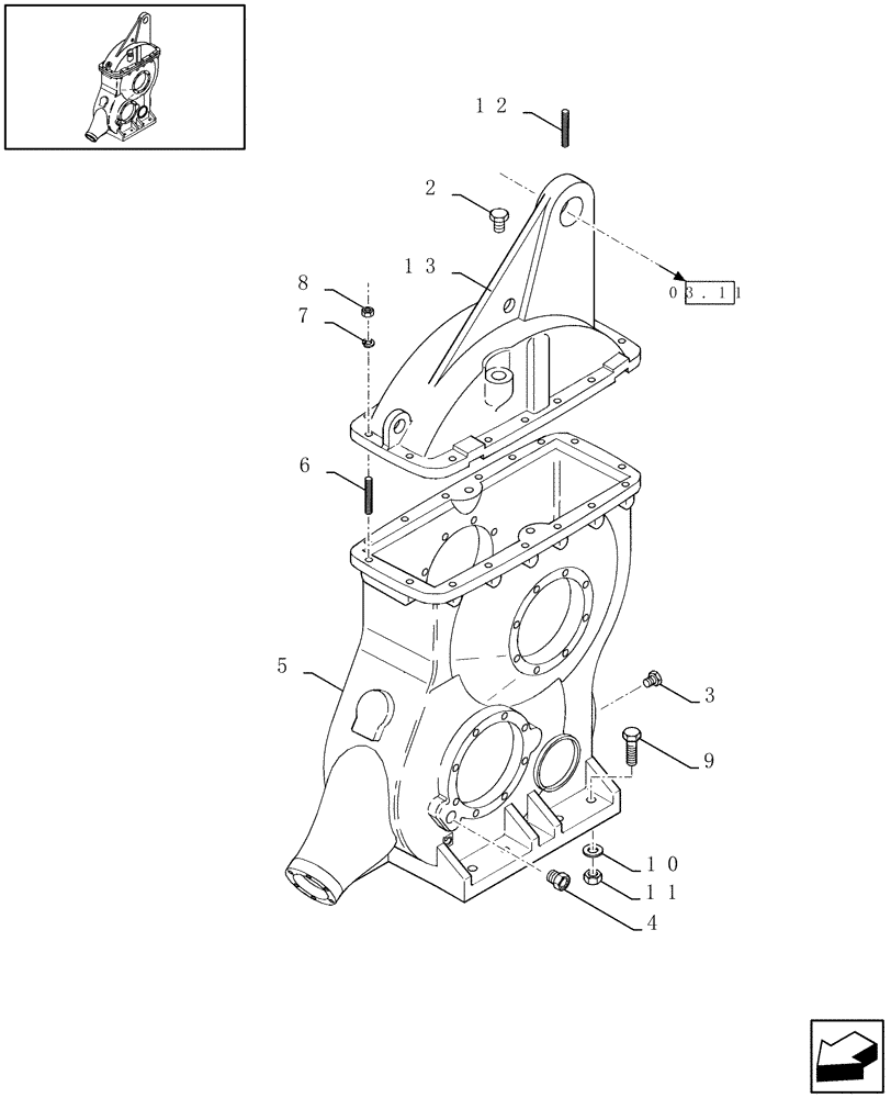 Схема запчастей Case IH LBX331P - (03.01[01]) - MAIN GEARBOX (03) - MAIN GEARBOX