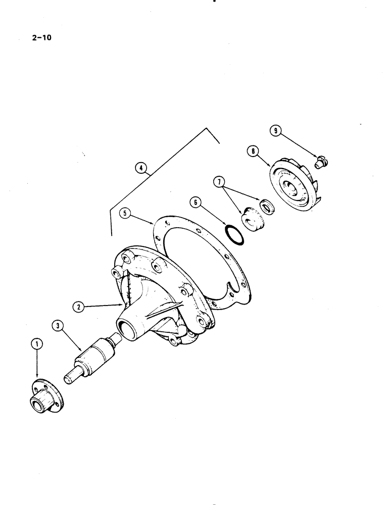 Схема запчастей Case IH 485 - (2-010) - WATER PUMP (02) - ENGINE