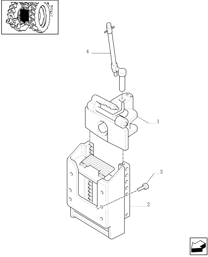 Схема запчастей Case IH JX100U - (1.89.3/06) - (VAR.897) TOW HOOK AND SUPPORT (SAUERMANN) (09) - IMPLEMENT LIFT