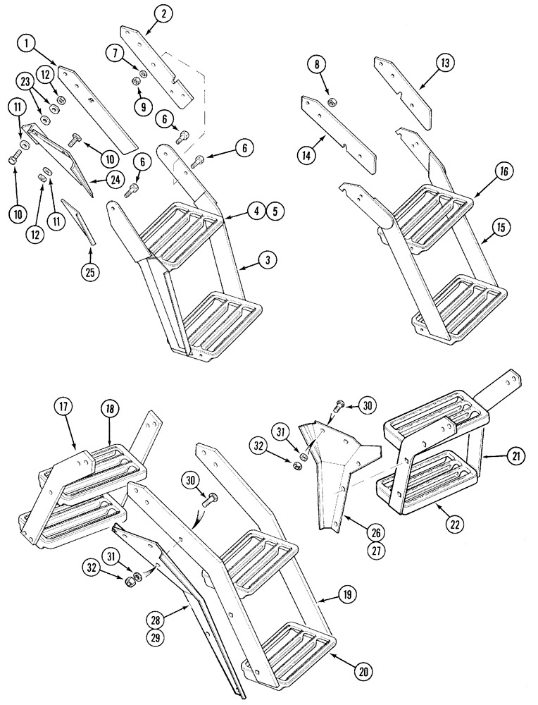 Схема запчастей Case IH 5240 - (9-118) - STEPS, CAB AND PLATFORM, LATER PRODUCTION (09) - CHASSIS/ATTACHMENTS