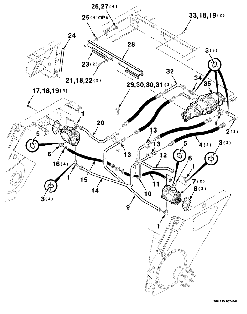 Схема запчастей Case IH 8840 - (08-050) - HYDRAULIC TRANSMISSION DRIVE ASSEMBLY (35) - HYDRAULIC SYSTEMS