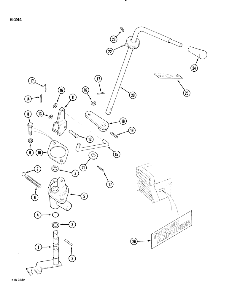Схема запчастей Case IH 885 - (6-244) - TORQUE AMPLIFIER CONTROL, PRIOR TO P.I.N. 18001 (06) - POWER TRAIN