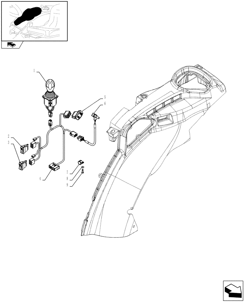 Схема запчастей Case IH FARMALL 105N - (1.75.1/03) - ELECTRONIC MID MOUNTED VALVES - JOYSTICK AND SWITCHES (06) - ELECTRICAL SYSTEMS