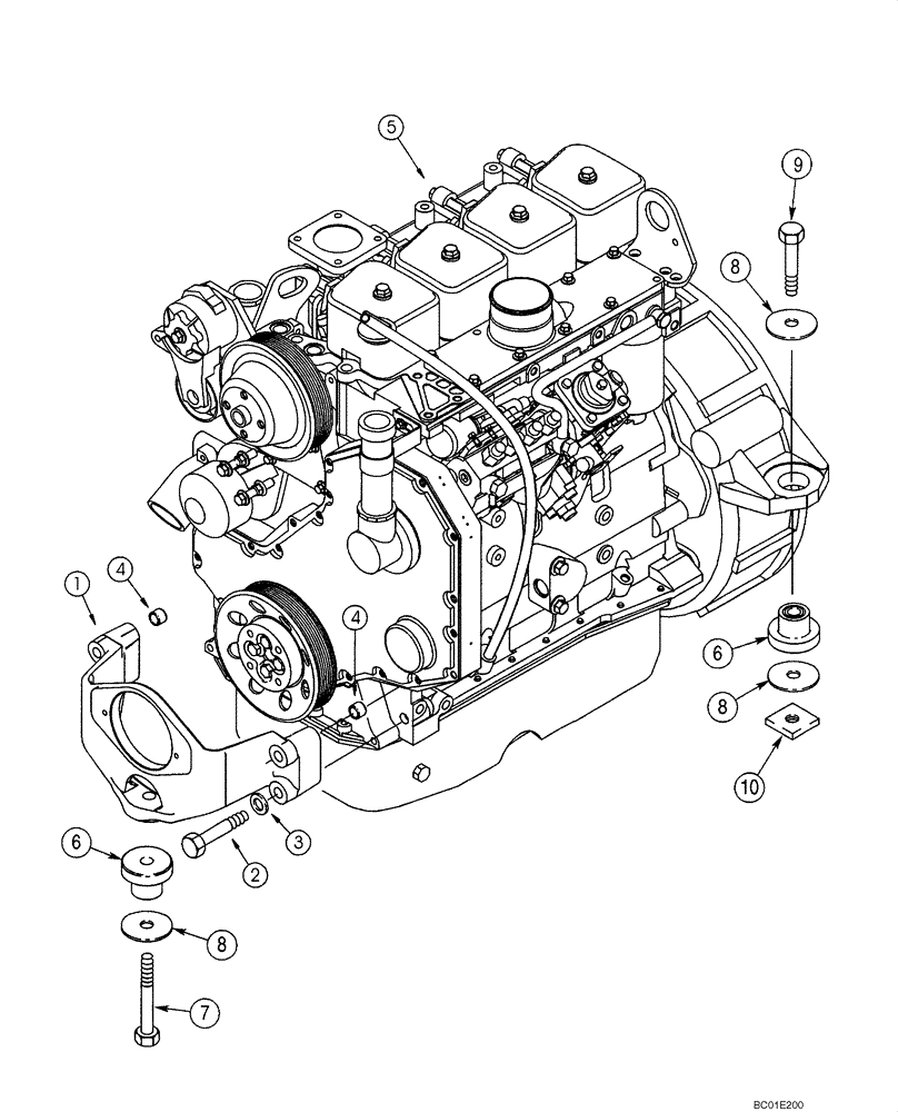 Схема запчастей Case IH 70XT - (02-09) - ENGINE - MOUNTING (02) - ENGINE