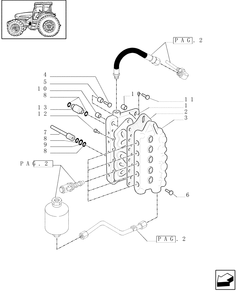 Схема запчастей Case IH MXM140 - (1.29.6[01]) - HYDRAULIC GEARBOX CONTROL (03) - TRANSMISSION