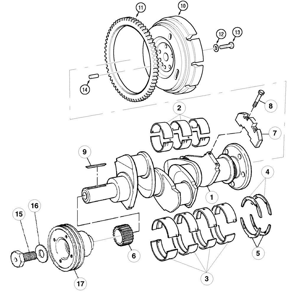 Схема запчастей Case IH C60 - (02-27) - CRANKSHAFT (02) - ENGINE