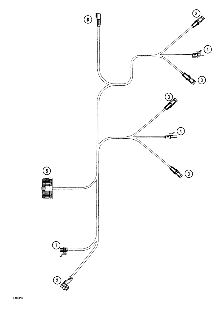 Схема запчастей Case IH AFS - (04-40) - HARNESS (955 TRAILING AFS PLANTER - 1999, 12 ROW NARROW, 16 ROW NARROW AND 12/23 SRC) (55) - ELECTRICAL SYSTEMS