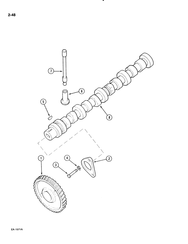 Схема запчастей Case IH 885 - (2-048) - CAMSHAFT AND RELATED PARTS (02) - ENGINE