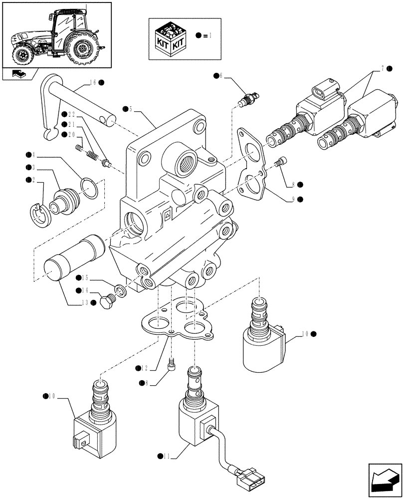 Схема запчастей Case IH FARMALL 85N - (1.68.5/03[01]) - PARKING LOCK (FOR HI-LO 44+16 FOR CREEPER) (VAR.333286 / 743968) (05) - REAR AXLE