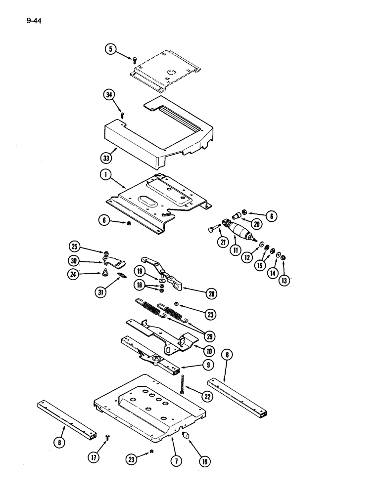 Схема запчастей Case IH 3394 - (9-044) - CLOTH SEAT, AIR/OIL SUSPENSION (09) - CHASSIS/ATTACHMENTS