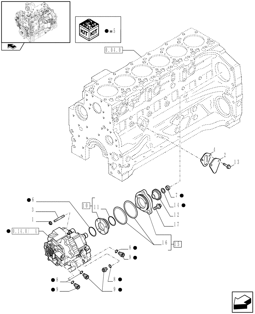 Схема запчастей Case IH PUMA 155 - (0.14.0[01]) - INJECTION PUMP (01) - ENGINE