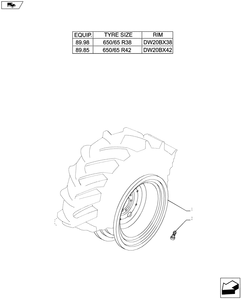 Схема запчастей Case IH PUMA 230 - (44.520.01[05]) - REAR WHEELS (44) - WHEELS