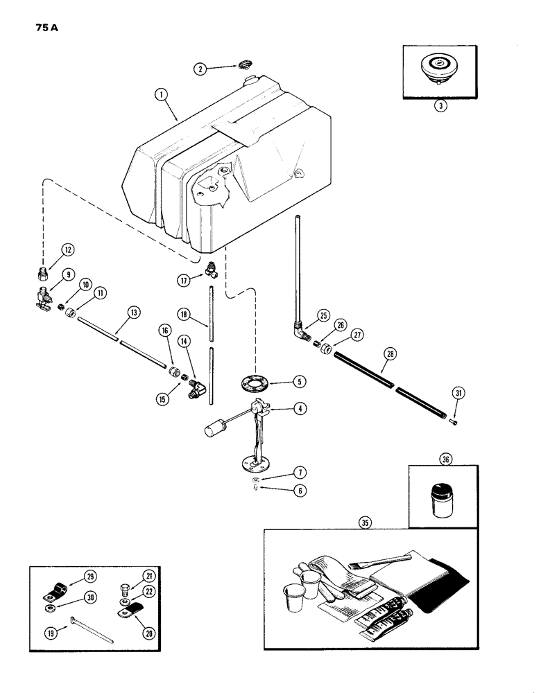 Схема запчастей Case IH 870 - (075A) - FUEL TANK AND LINES, (336B) DIESEL ENGINE, NYLON MATERIAL (03) - FUEL SYSTEM