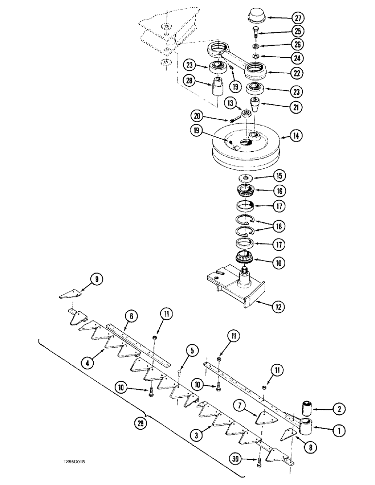 Схема запчастей Case IH 736 - (9-30) - KNIFE AND KNIFE DRIVE, 736 WINDROWER ONLY (09) - CHASSIS