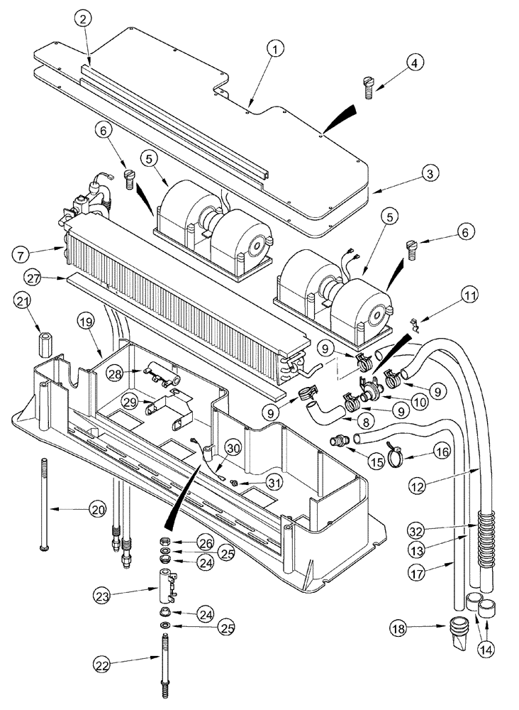 Схема запчастей Case IH CX50 - (09-38) - HEATER AND AIR CONDITIONING (09) - CHASSIS/ATTACHMENTS