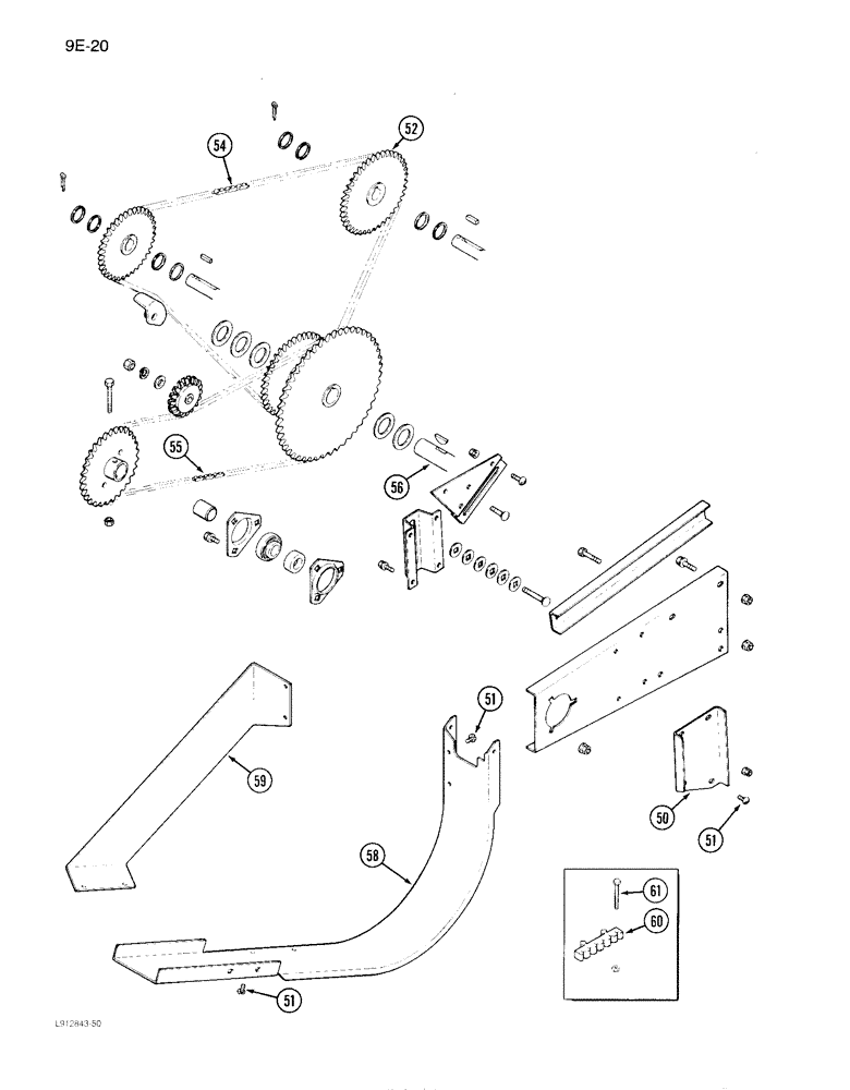 Схема запчастей Case IH 1640 - (9E-20) - GRAIN TANK UNLOADER CHAIN DRIVE, PRIOR TO P.I.N. JJC0097103 (CONTD) (17) - GRAIN TANK & UNLOADER