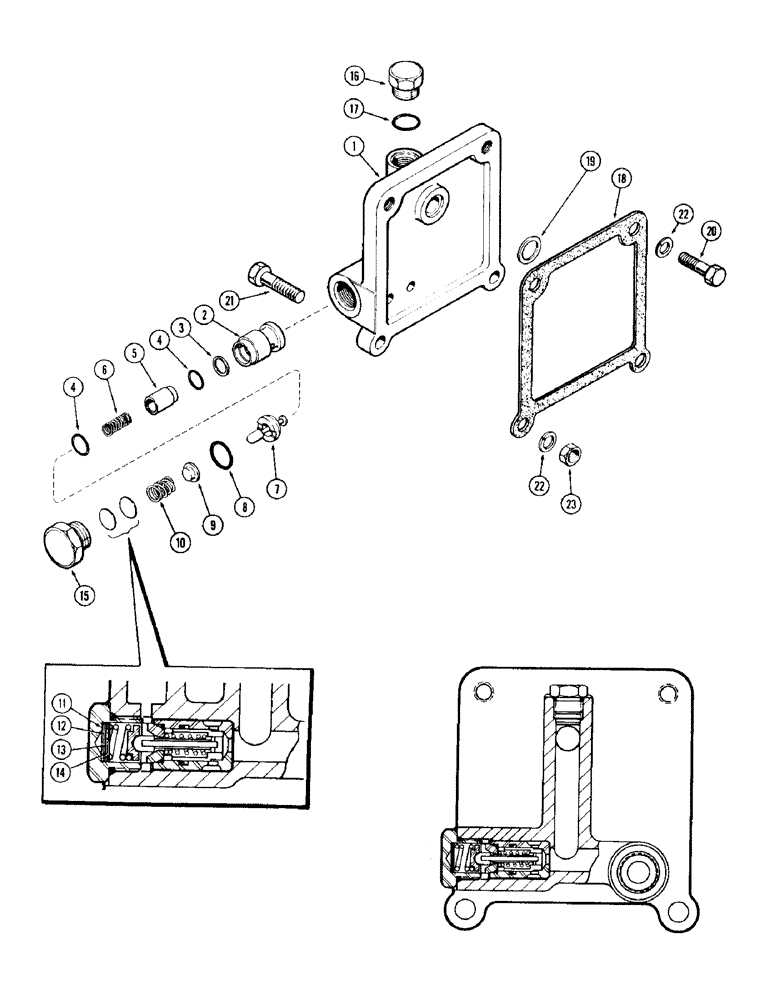 Схема запчастей Case IH 930-SERIES - (146) - PILOT RELIEF VALVE, USED WITH HITCH AND WITHOUT REMOTES, 1ST USED TRANS. S/N 2219218, WARNER MOTIVE (08) - HYDRAULICS