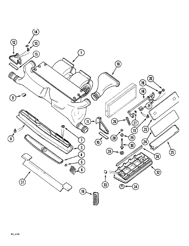 Схема запчастей Case IH 4240 - (9-058) - CAB, AIR VENTS (09) - CHASSIS/ATTACHMENTS