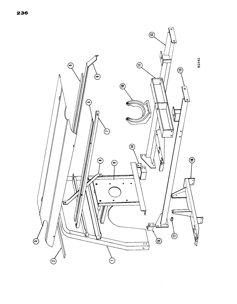 Схема запчастей Case IH 1660 - (236) - ENGINE HOOD AND SUPPORTS (10) - ENGINE