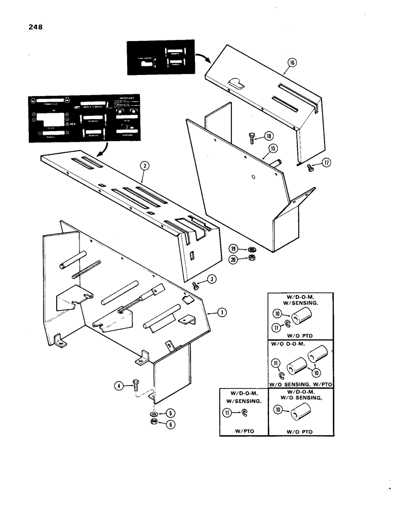 Схема запчастей Case IH 1270 - (248) - CONTROL CONSOLE (09) - CHASSIS/ATTACHMENTS