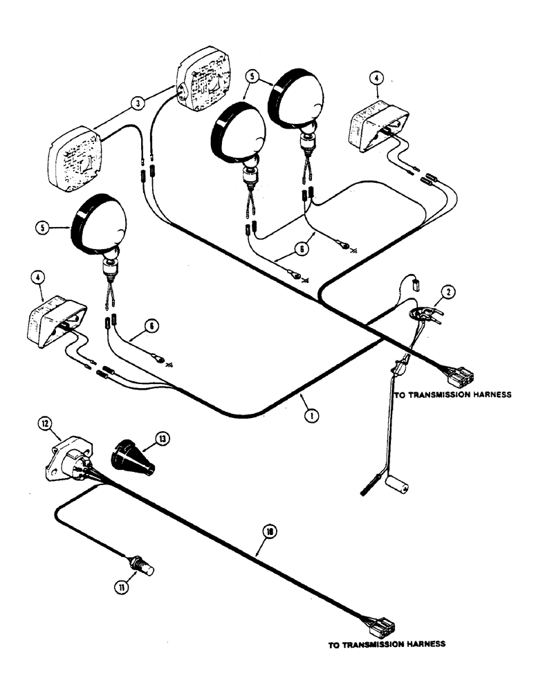 Схема запчастей Case IH 2590 - (4-088) - REAR LIGHT HARNESS, PRIOR TO P.I.N. 8841101 (04) - ELECTRICAL SYSTEMS