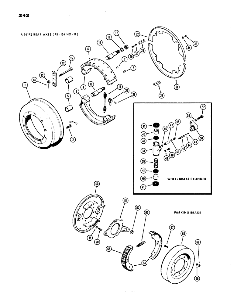 Схема запчастей Case IH 1200 - (242) - A56172 REAR AXLE BRAKES, 19.03 RATIO WITH CONSTANT VELOCITY JOINT (06) - POWER TRAIN