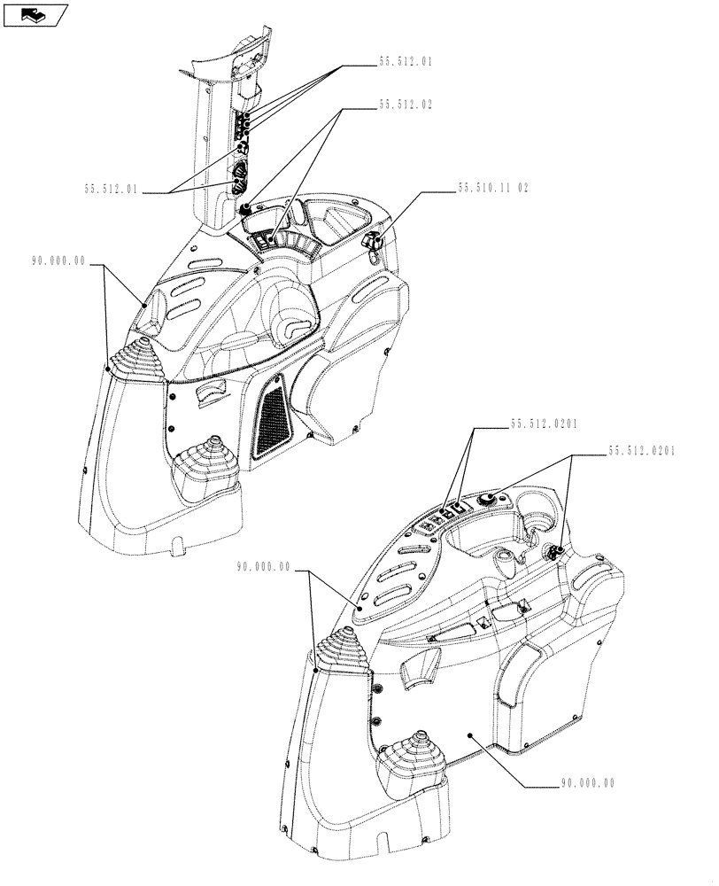 Схема запчастей Case IH FARMALL 75C - (55.000.00[03]) - PICTORIAL INDEX - ELECTRICAL SYSTEM (55) - ELECTRICAL SYSTEMS