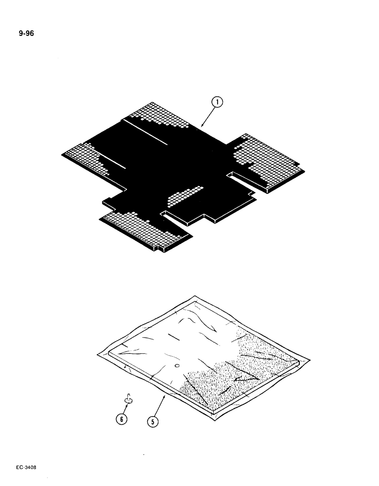 Схема запчастей Case IH 1896 - (9-096) - CAB FLOOR MATS (09) - CHASSIS/ATTACHMENTS