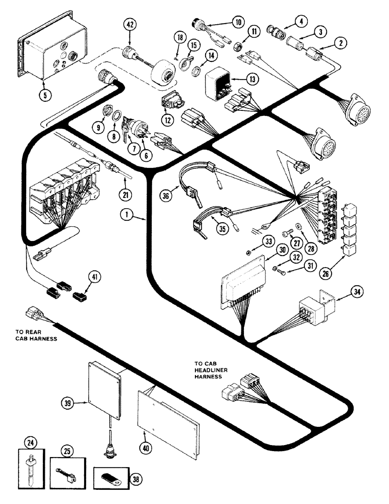 Схема запчастей Case IH 4694 - (4-070) - LOWER CAB HARNESS, P.I.N. 8866676 AND AFTER (04) - ELECTRICAL SYSTEMS